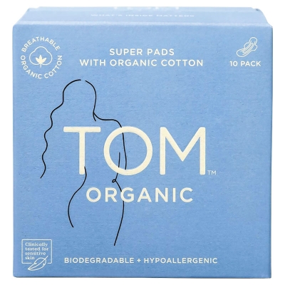 Tom Organic Ultra Thin Pads Super 10 Pack