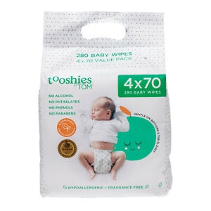 Tooshies Baby Wipes Fragrance Free 280 Pack