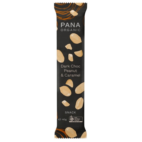 Pana Organic Snack Bar Dark Choc Peanut & Caramel 40g