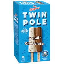 Peters Twin Pole Chocolate Vanilla 8 Pack 592g