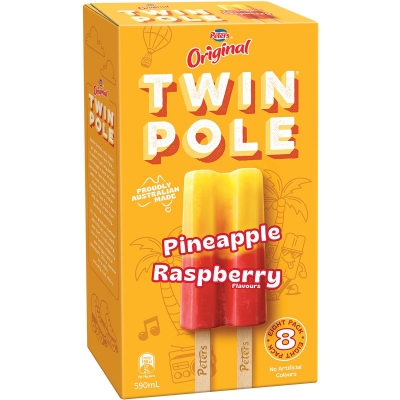 Peters Twin Pole Pineapple & Raspberry 8 Pack