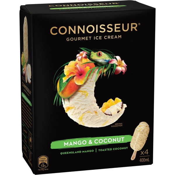 Connoisseur Ice Cream Mango & Coconut 4 Pack 455ml