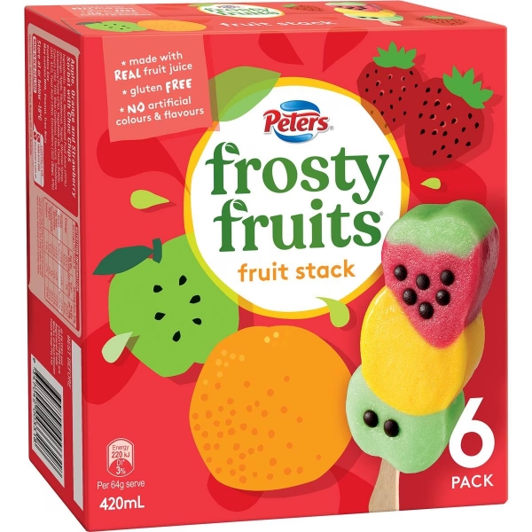 Peters Frosty Fruit Fruit Stack 6 Pack 420ml