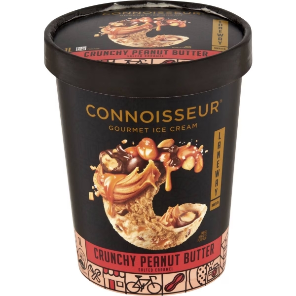 Connoisseur Ice Cream Laneway Crunchy Peanut Butter 1lt