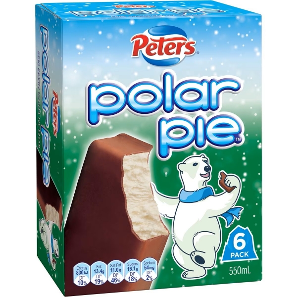 Peters Polar Pie Ice Cream Bars 6 Pack