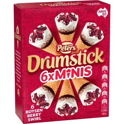 Peters Drumstick Minis Boysenberry 6 Pack