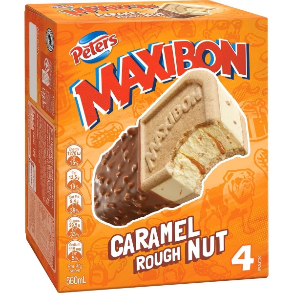 Peters Maxibon Caramel Rough Nut 4 Pack