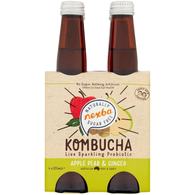 Nexba Kombucha Apple, Pear & Ginger 4 x 330ml