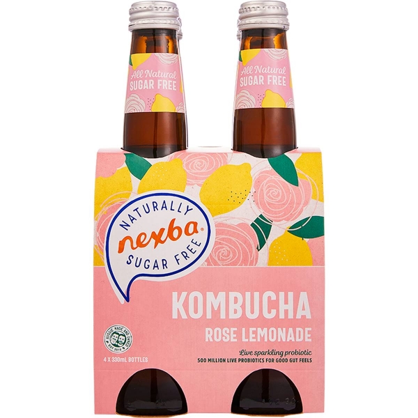 Nexba Kombucha Rose Lemonade 4 x 330ml