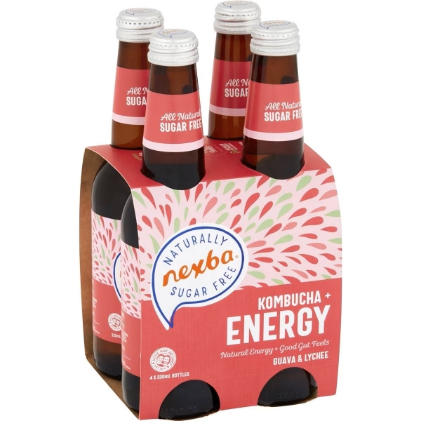 Nexba Kombucha Guava & Lychee 4 x 330ml