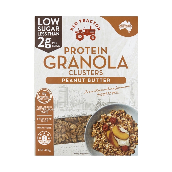 Red Tractor Protein Granola Clusters Peanut Butter 450g