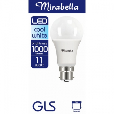 Mirabella Globe LED GLS Bayonet Cap Cool White 11W