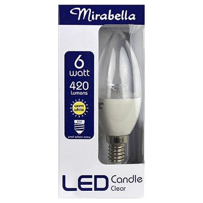 Mirabella Globe LED Bayonet Cap Candle Clear 6W