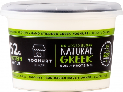 The Yoghurt Shop Yoghurt Natural Greek No Added Sugar 500g