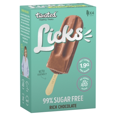 Twisted 99% Sugar Free Licks Double Choc 4 x 80ml