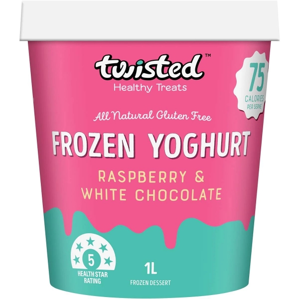 Twisted Frozen Yoghurt Raspberry & White Chocolate 1lt