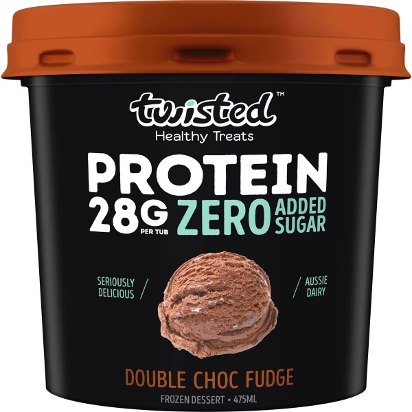 Twisted Frozen Dessert Protein Double Choc Fudge 480ml