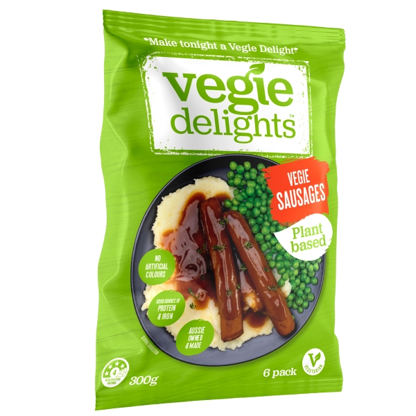 Vegie Delights Plant Based Vegie Sausages 6 Pack 300g