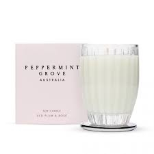 Peppermint Grove Candle Red Plum & Rose 350g