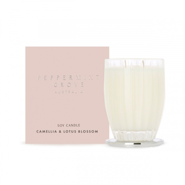 Peppermint Grove Large Soy Candle Camellia & Lotus 350g