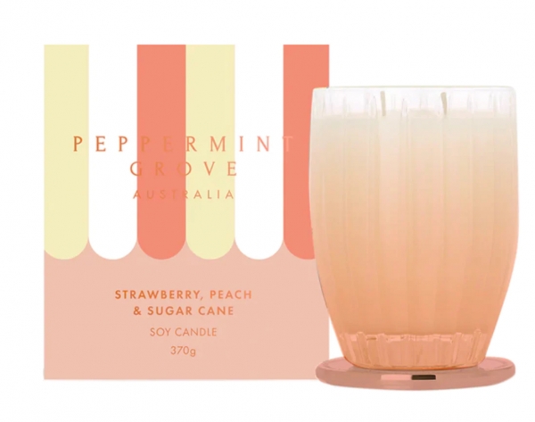 Peppermint Grove Soy Candle Strawberry, Peach & Sugar Cane 370g