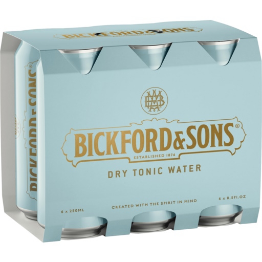 Bickford & Sons Dry Tonic Water 6 x 250ml Cans