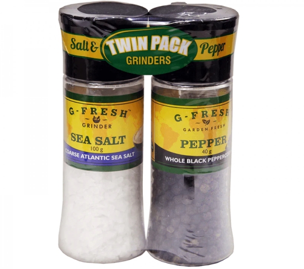 G-Fresh Twin Pack Sea Salt & Pepper Grinder 140g