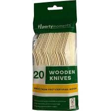 Party Moments Wooden Knives 20 Pack