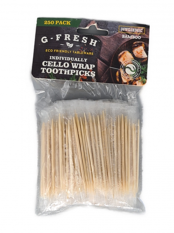 G-Fresh Bamboo Toothpick Individually Sealed 250 Pack