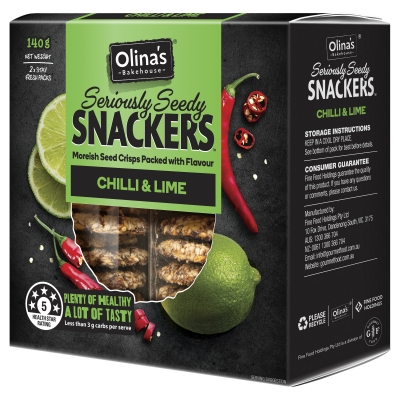 Olina's Seriously Seedy Snackers Chilli & Lime 140g