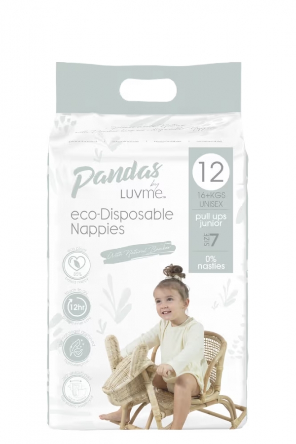 Pandas Nappy Pull Ups Size 7 16kg+ 12 Pack 