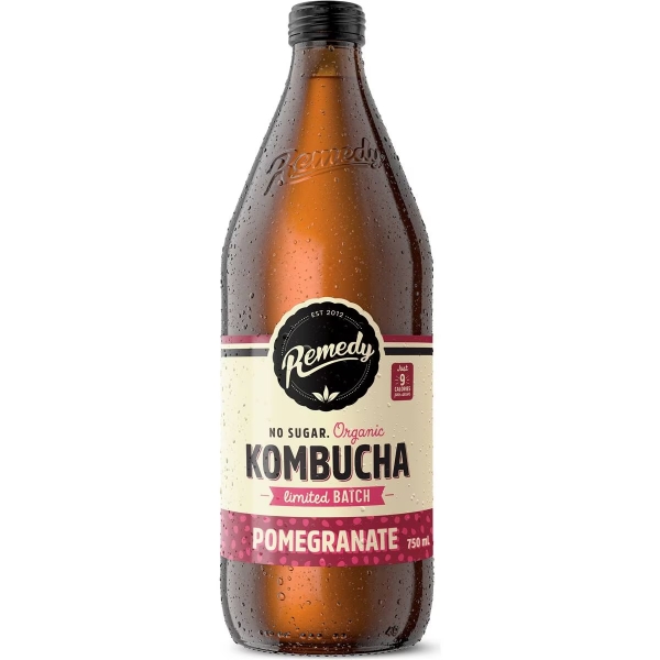 Remedy Organic Kombucha Pomegranate 750ml