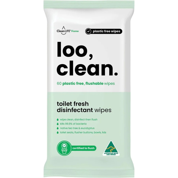 Clean Life Wipes Flushable 60 Pack