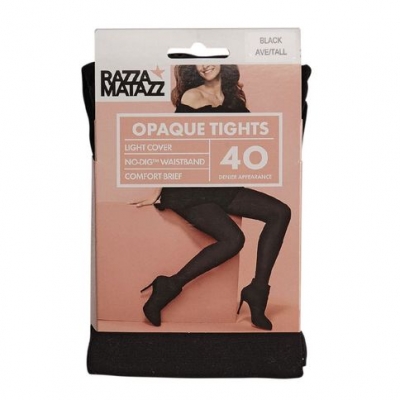 Razza Matazz Opaque Tights Black 40 Denier Average - Tall