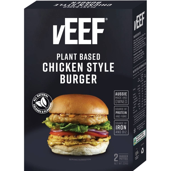 Veef Plant Based Frozen Chicken Burger 2 Patties 226g