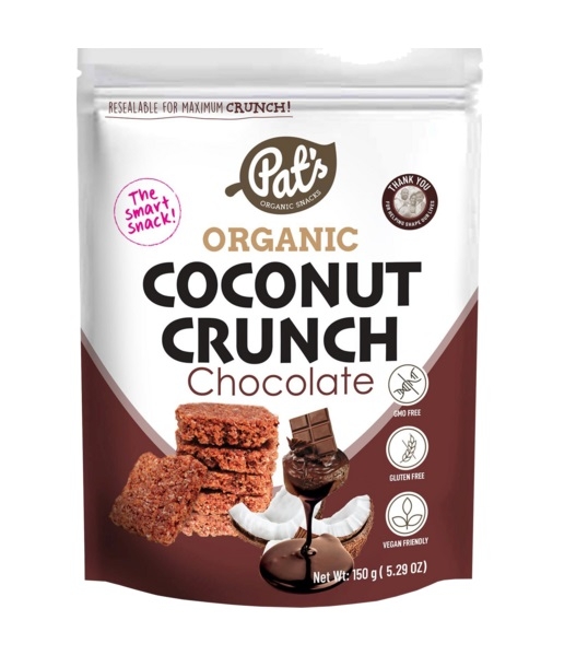 Pat's Organic Coconut Crunch Chocolate 150g