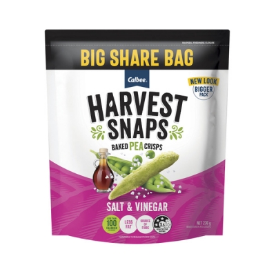 Harvest Snaps Pea Crisps Salt & Vinegar 230g