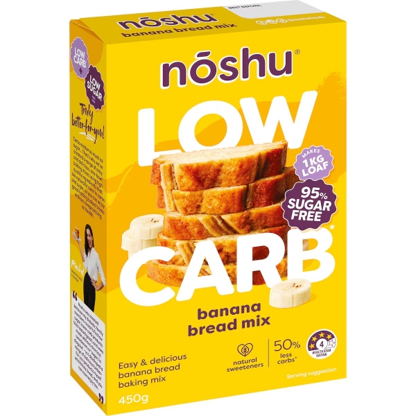 Noshu 95% Sugar Free Banana Bread Mix 450g