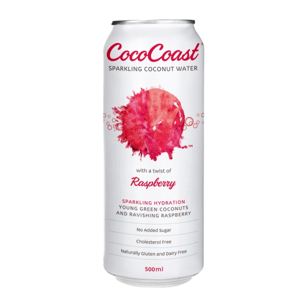 Coco Coast Coconut Water Raspberry 500ml