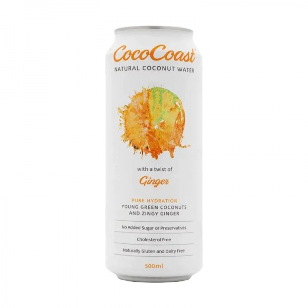 Coco Coast Coconut Water Ginger 500ml