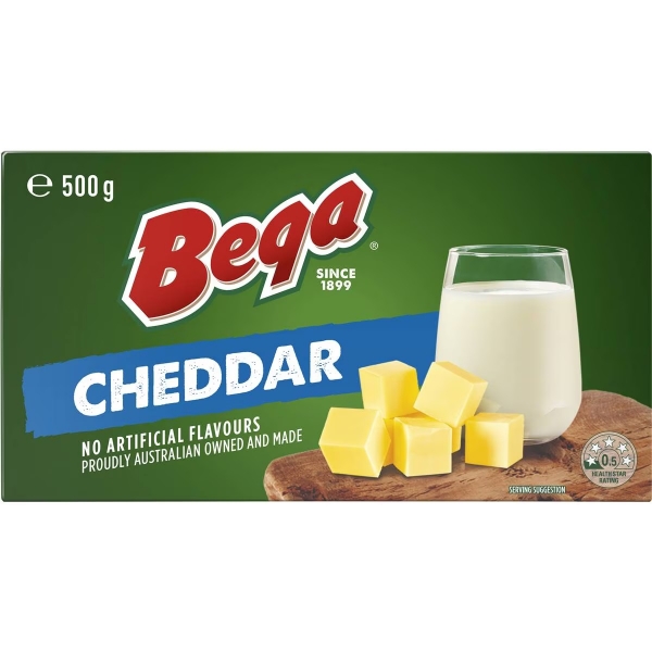 Bega Cheddar Cheese Blocks 500g