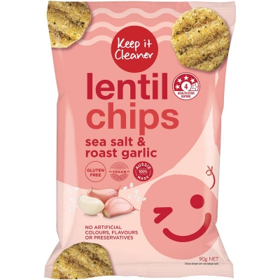 Keep It Cleaner Lentil Chips Sea Salt & Roast Garlic 90g