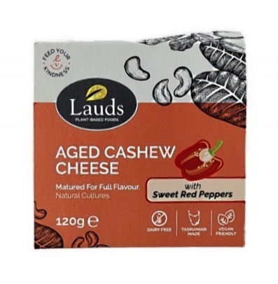 Lauds Aged Cashew Cheese With Red Peppers 120g