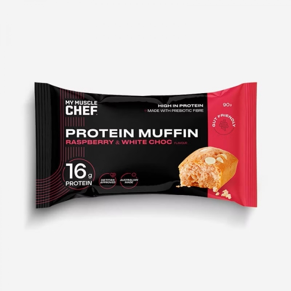 My Muscle Chef Protein Muffin Raspberry & White Choc 90g