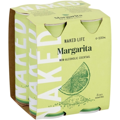 Naked Life Non Alcoholic Cocktail Margarita 4 x 250ml