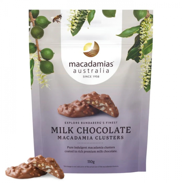 Macadamias Australia Milk Chocolate Clusters 110g