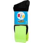 Rio Socks Men Work Fluoro Yellow Size 11+ 3 Pack