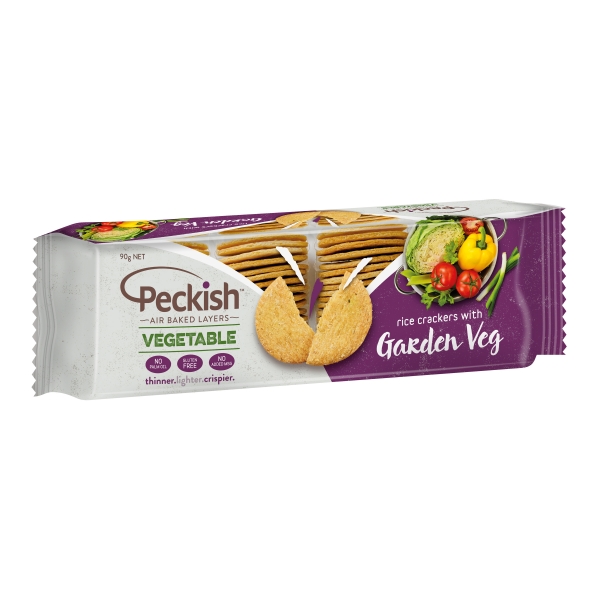 Peckish Rice Crackers Garden Vegetable 90g 