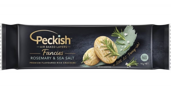 Peckish Fancies Rice Crackers Rosemary & Sea Salt 90g