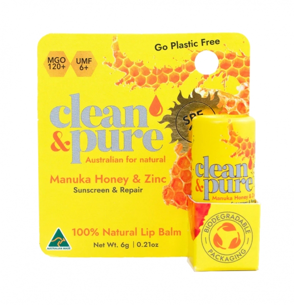 Clean & Pure Lip Balm Manuka Honey & Zinc SPF 15 6g